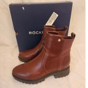 NIB Rockport Isalina Leather Boot Brown 8M